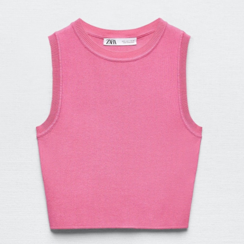 Zara pink sweater tank top - size M